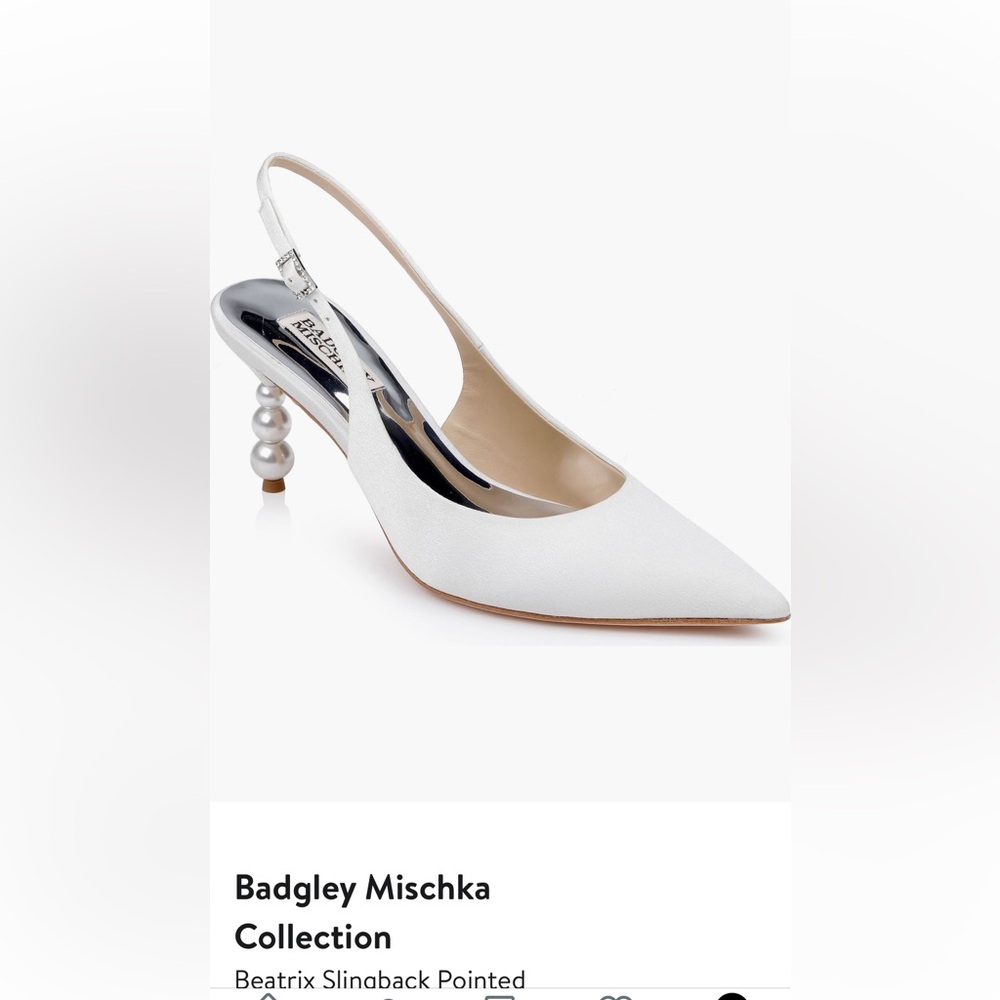 Badgley Mischka White Slingback Heels